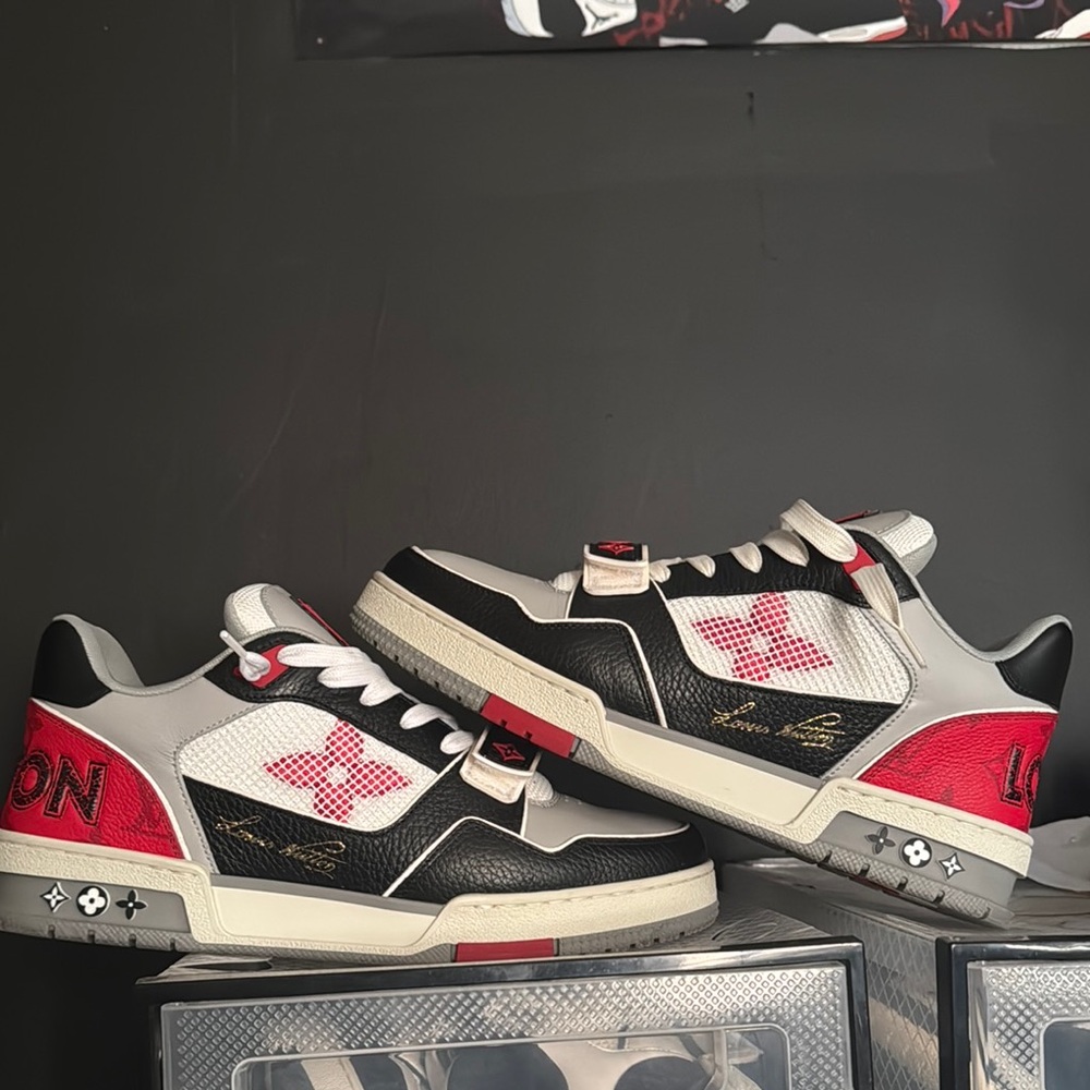 Louis Vuitton Black and Red Maxi Trainer